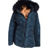 Dámský petrolejový zimní prošívaný kabát s kožíškem na kapuci / YOURS /  XXXL (50/52+) / UK 22 / ANGLIE
