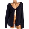 Dámská černá svetříková halenka/bolerko se zavazováním / SIMPLY BE / XXXXL (52) / UK 24 / / ANGLIE