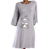 Dámská šedá noční košile s pandou  / OO / XXXXL+ (56/58/60) / UK 28/30/32 / ANGLIE