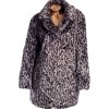 Dámský černo-šedý kožíškový kabátek s leopardím vzorem / MCO  / XXXL (50/52+) / UK 22 / ANGLIE