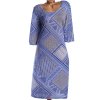 Dámské modro-bílo-černé vzorované šaty / ANTHOLOGY/ XXL (44) / UK 16 /  ANGLIE