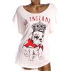 Dámské bílé krémové triko s anglickým motivem s pejskem / NEW LOOK / XXL (48) / UK 20 / ANGLIE