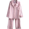 Dámský bílo-růžový pruhovaný teplý domácí komplet/pyžamo/ F&F / XXL (48/50) / UK 20/22 / ANGLIE