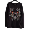 Dámská černá mikina s květinovými vzory a veverkami / TU / XXXXL (52) / UK 24/ ANGLIE