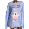 Dámský modrý svetr s medvídkem a flitrovým vánočním nápisem  / GEORGE / XXXXL (48/50) / UK 20/22  / ANGLIE