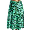 Dámská černo-zelená vzorovaná saténová sukně / SIMPLY BE  / (50/52) / UK (24) ANGLIE