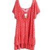 Dámské  červené šaty s bílými vzory / JOE BROWNS / XXXL (60) / UK 32 / ANGLIE
