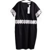 Dámské  značkové černé šaty s bílou krajkou / PAPER DOLLS / XXXXL (52) / UK 24 / ANGLIE