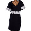 Dámské  značkové černé šaty s bílou krajkou / PAPER DOLLS / XXXXL (52) / UK 24 / ANGLIE