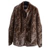 Dámské černo-hnědý kožíškový leopardí kabátek / SOUTH / XXXXL (50) / UK 22  / ANGLIE