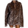 Dámské černo-hnědý kožíškový leopardí kabátek / SOUTH / XXXXL (50) / UK 22  / ANGLIE