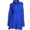 Dámský královsky modrý  svetr - svetrové šaty s rolákem / XXXXL (52) / UK 24 /ANGLIE
