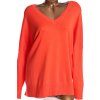 Dámský značkový oranžový svetřík s výstřihem do V / Capsule - XXXXL (60/62) / UK 32/34/ ANGLIE