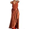 Dámské společneské  saténové  hnědé šaty / KALEIDOSCOPE / XXXL (42) / UK 14  /  ANGLIE