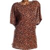 Dámská hnědo-černá třpytivá halenka s leopardím vzorem / NABELLA /  XXXXL (52) / UK 24 /  ANGLIE