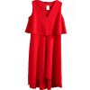 Dámské červené šaty s volánem  / QUIZ /  XXXL (48/50) / UK 20  ANGLIE