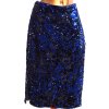 Dámská černo-modrá  flitrovaná sukně / Marks & Spencer / XXL (46) / UK 18 / ANGLIE