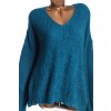 Dámský modrý petrolejový svetr s výstřihem do V  / GEORGE / XXXXL (48/50) / UK 20/22  / ANGLIE