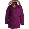 Dámská luxusní značková zimní fialová bunda / s kapucí a kožešinou / FATFACE  / XXXL (50/52 )  /UK 22  / ANGLIE