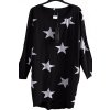 Dámské černé triko s šedými hvězdami/ STUDIO /  XXXL (50/52/54+) / UK 22/24 / ANGLIE