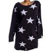 Dámské černé triko s šedými hvězdami/ STUDIO /  XXXL (50/52/54+) / UK 22/24 / ANGLIE