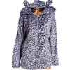 Dámský teplý šedý župan/mikina s kapucí a leopardím vzorem / CELMIA  / XXXL (50/52) / UK 22/24  / ANGLIE