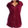 Dámská vínová plyšová vesta / SIMPLY BE / XXXXL 54/56 / UK 26 / ANGLIE