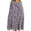 Dámská šedá sukně s bílo-černými květinovým motivem / NUTMEG / XXXL (50/52) / UK 22/ ANGLIE