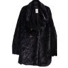 Dámský černý kožíškový značkový kabátek / MELA LONDON /  XXL (44) / UK 16 / ANGLIE