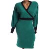 Dámské zeleno-černé svetrové šaty / NEW COLLECTION /  XXL (40) / UK 12/ ANGLIE