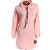 Dámský delší růžový svetřík/ěaty s kapucou / (46/48/50) / UK 20/22  / ANGLIE