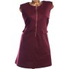 Dámské zimní  vínové šaty se zlatým zipem na rolák  / PEACOCKS / XXL (46/48) / UK 18  / ANGLIE