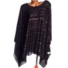 Dámská lesklá černo-hnědá pončová halenka / SALOOS/ XXXL (48/50) / UK 20 / ANGLIE