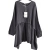 Dámská  šedá vaflovaná tunika / MADE IN ITALY / XXXXL (58/60) / UK 30/32 / ANGLIE
