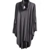 Dámské šedé rolákové pončo  / oversize