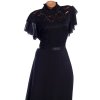 Dámské černé šaty s krajkou / MIUSOL / (46/48) / UK 18/20 / ANGLIE