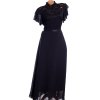 Dámské černé šaty s krajkou / MIUSOL / (46/48) / UK 18/20 / ANGLIE