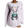 Dámská šedá mikina s vánočním vzorem a pandou  / NEXT / XXXL (48/50) / UK 20/22 /  ANGLIE