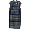 Dámské tmavě modré-bílo-zelené zimní pruhované šaty / TU / XXXL (50) / UK 22 / ANGLIE
