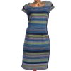 Dámské tmavě modré-bílo-zelené zimní pruhované šaty / TU / XXXL (50) / UK 22 / ANGLIE