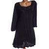 Dámská černá tunika/šaty  s krajkovým vzorem u dekoltu/ NEXT / XXXL (50) / UK 22 / ANGLIE