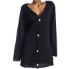 Dámský černý propínací svetřík / Evans / XXXXL (54/56) / UK 26/28 / ANGLIE