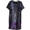 Dámské černé barevně flitrované šaty / STAR/ XXL (46) / UK 18 / ANGLIE