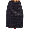 Dámská černá sukně s šedými lesklými vzory / MCO / XXXL (48) / UK 20 / ANGLIE