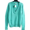 Dámský tyrkysový svetr s výstřihem do V / ATMOSPHERE / XXL (44/46) / UK 16/18 ANGLIE
