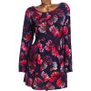 Dámská tmavě modrá tunika s barevnými květy/  XXXL (46/48) / UK 18/20 /ANGLIE