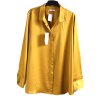 Dámská olivová saténová košile / CLASSIC / XXXL (50) / UK (22) ANGLIE