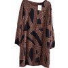 Dámské černo-hnědé vzorované šaty  / XXXL (48/50) / UK 22 / ANGLIE