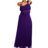 Dámské společenské fialové šaty s kamínky na jedno ramínko / EVER PRETTY / XL (46) / UK 18/ ANGLIE