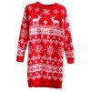 Dámský červeno-bílý delší svetr s vánočním vzorem / XXL (42/44/46) / UK 16/18  ANGLIE